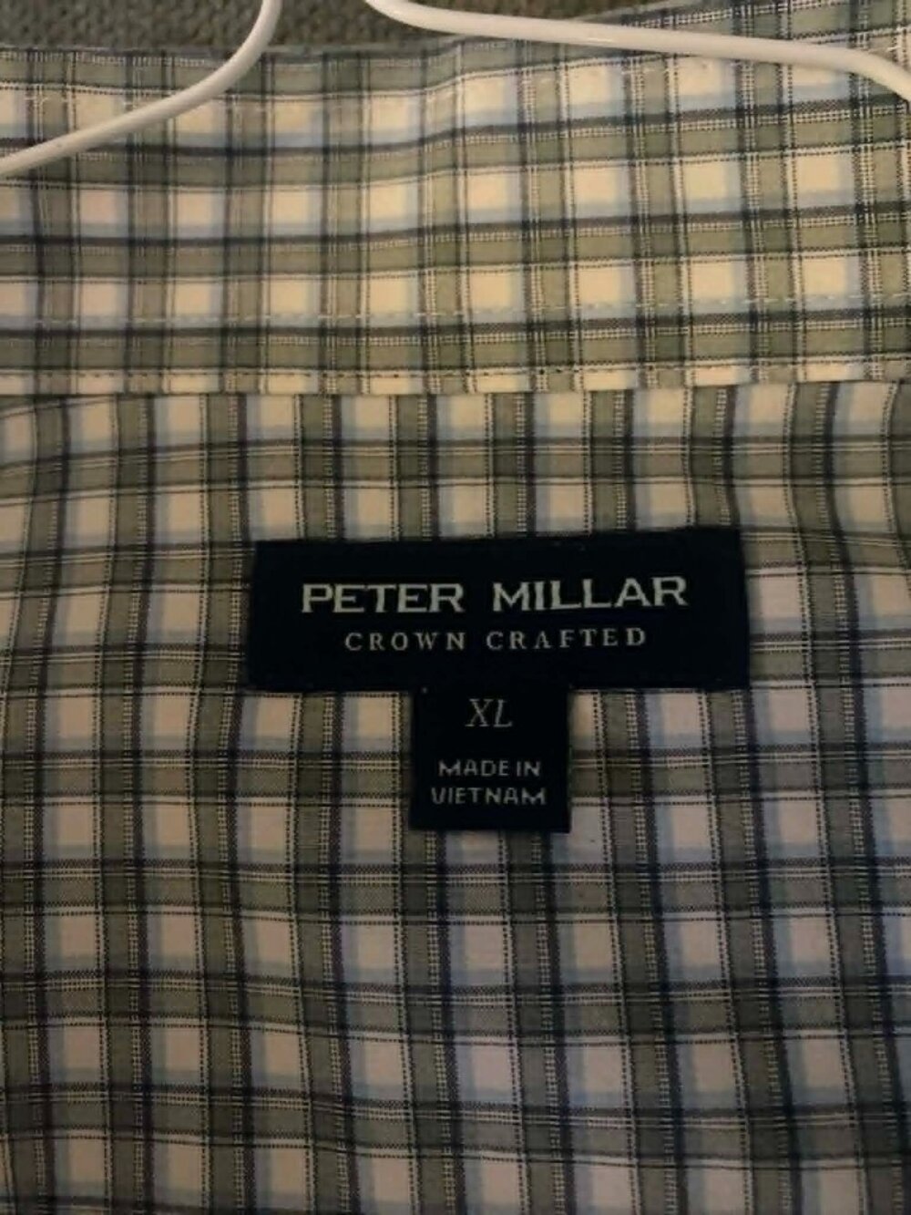 Peter Millar Crown Crafted Men's Performance Gingham Dress Shirt size XL